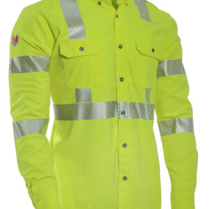 DriFire FR Hi-Vis Utility Shirt Class 3 with DOE Logo DF2AX3324LSHY-PTX