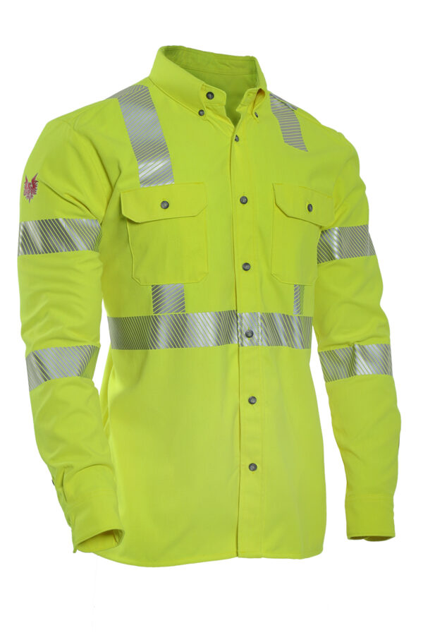 DriFire FR Hi-Vis Utility Shirt Class 3 with DOE Logo DF2AX3324LSHY-PTX