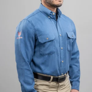 DriFire DH Air FR Vented Work Shirt Medium Blue with DOE Logo SHRA2TGV-PTX