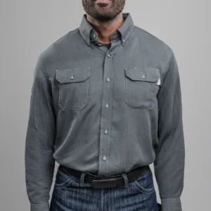 DriFire DH Air FR Vented Work Shirt Grey with DOE Logo SHRU5TGV-PTX