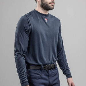 DriFire FR Lightweight Long Sleeve T-Shirt Navy with DOE Logo DF2CM446LSNB-PTX