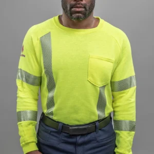 DriFire Helix FR Long Sleeve Hi-Vis T-Shirt Class 3 with DOE Logo TEEHXC3-PTX