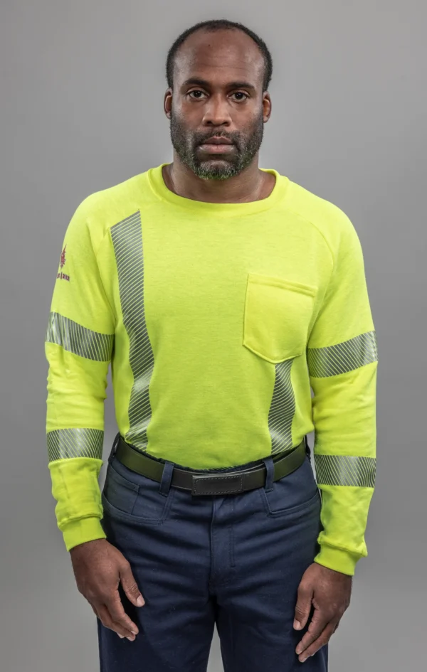 DriFire Helix FR Long Sleeve Hi-Vis T-Shirt Class 3 with DOE Logo TEEHXC3-PTX