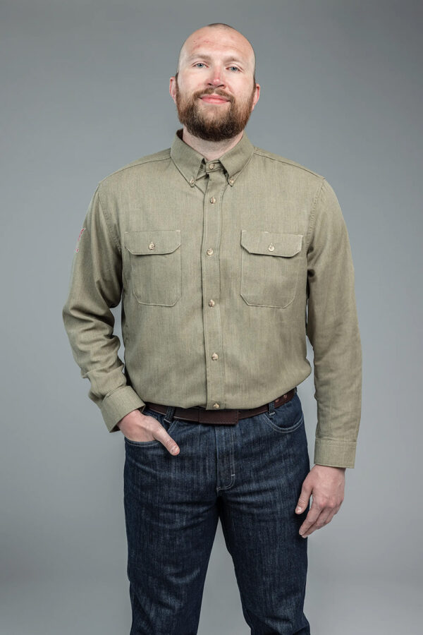 DriFire DH Air FR Work Shirt Khaki with DOE Logo SHRDHK-PTX