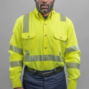 DriFire FR Hi-Vis Vented Shirt Class 3 with DOE Logo SHRTVTGVC3-PTX