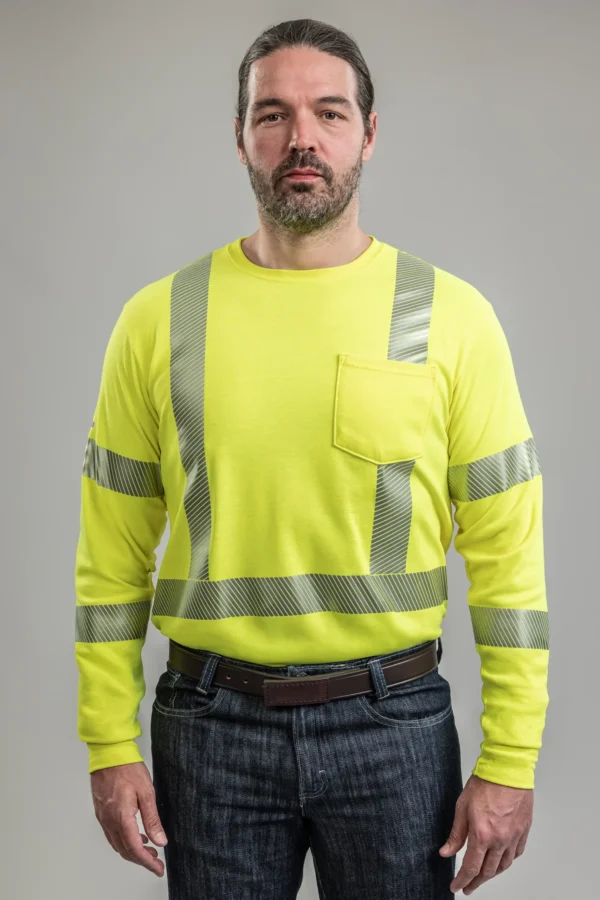 DriFire FR Hi-Vis Dual Hazard Long Sleeve T-Shirt Class 3 with DOE Logo TEEY2LSPC3-PTX