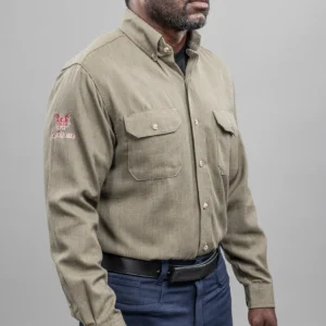 DriFire DH Air FR Vented Work Shirt Khaki with DOE Logo SHRA3TGV-PTX