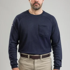 DriFire Helix FR Long Sleeve T-Shirt Navy with DOE Logo TEE-HXN-PTX