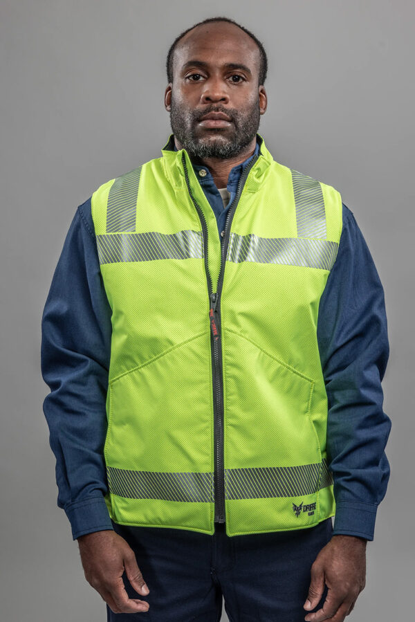 DriFire Hi-Vis FR Fleece Lined Vest Class 2 with DOE Logo DF2CMG2VC2HY-PTX