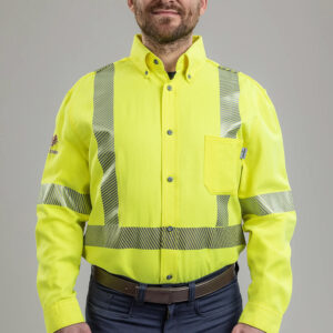 DriFire FR Hi-Vis Work Shirt Class 3 with DOE Logo SHRTV3C3-PTX