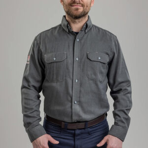 DriFire DH Air FR Work Shirt Grey with DOE Logo SHRDHG-PTX