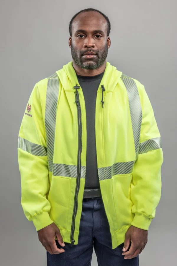 DriFire FR Hi-Vis Zip Hoodie Class 3 with DOE Logo SWSHEZC3-PTX
