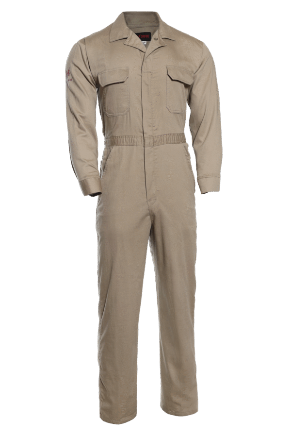 DriFire FR Essentials Coverall Khaki with DOE Logo COV2K-PTX