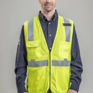 DriFire FR Anti-Stat Hi-Vis Mesh Class 2 Vest with DOE Logo VNT99509-PTX