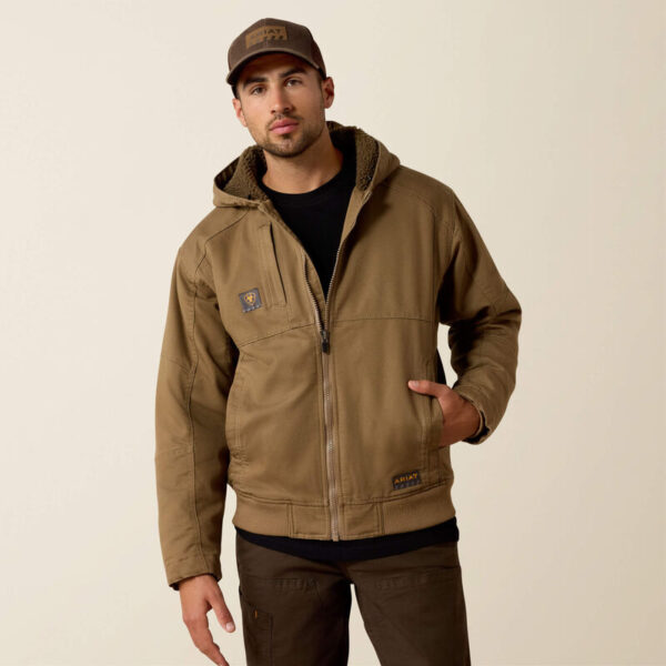 Ariat Rebar DuraCanvas Jacket Field Khaki with DOE Logo 10032964-PTX