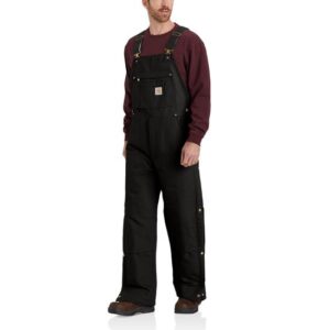 Carhartt Loose Fit Firm Duck Insulated Bib Overall Black with DOE Logo 106672BLK-PTX