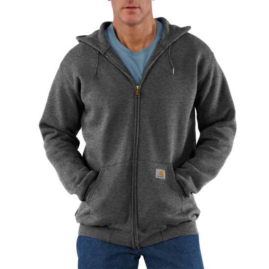 Carhartt Loose Fit Midweight Full-Zip Sweatshirt Carbon Heather with DOE Logo K122-026-PTX