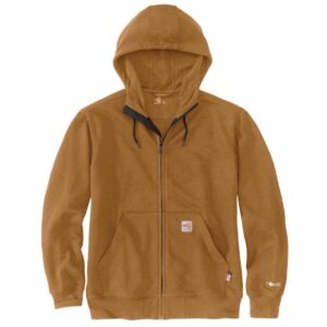 Carhartt Flame-Resistant Force Loose Fit Midweight Hooded Zip-Front Sweatshirt with DOE Logo Carhartt Brown 104982BRN-PTX