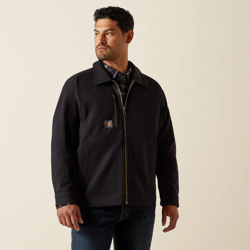 Ariat Rebar Made tough Shop Jacket Black with DOE Logo 10062288-PTX