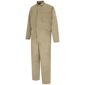 Bulwark Men's Midweight Excel FR Classic Coverall Khaki with DOE Print CEC2KH-PTX
