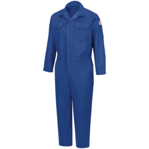 Bulwark Men's Midweight Excel FR Deluxe Coverall Royal Blue with DOE Print CED2RB-PTX